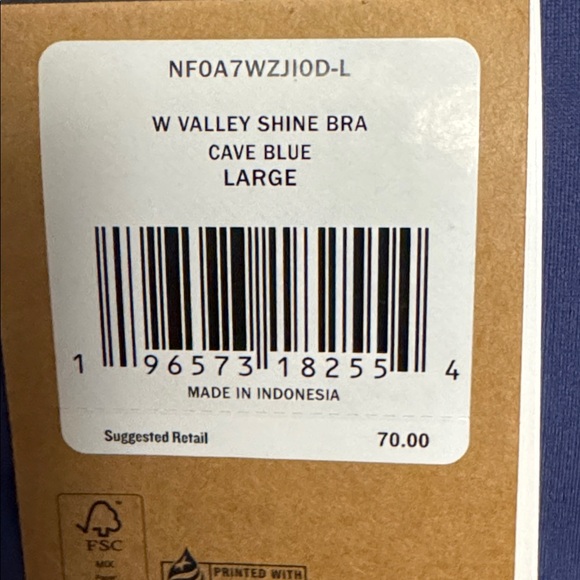 The North Face Cave Blue Valley Shine Bra, Size L - Picture 2 of 8